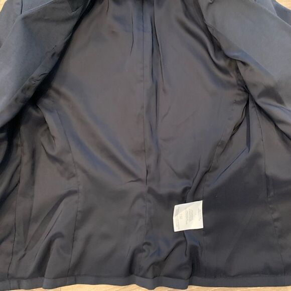 Theory Women’s Blazer Jacket Size: 4 Navy Blue Zipper front Lined - Picture 3 of 7